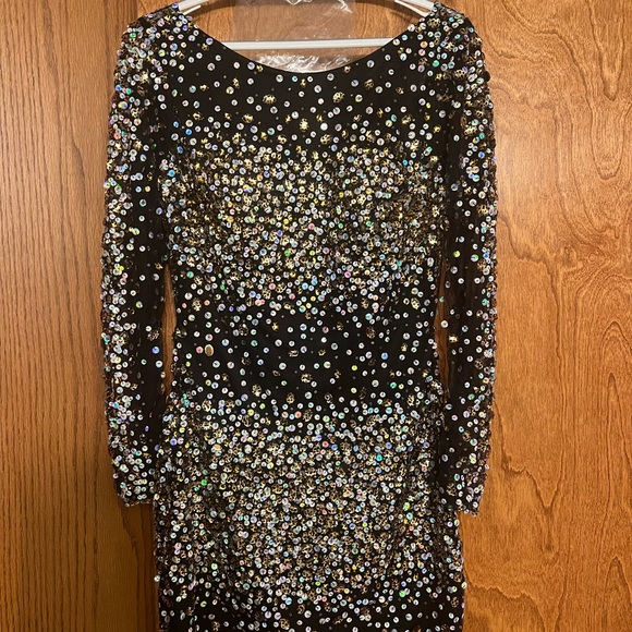 Black Sequin Homecoming or Prom Dress - Size 12 - Picture 2 of 7